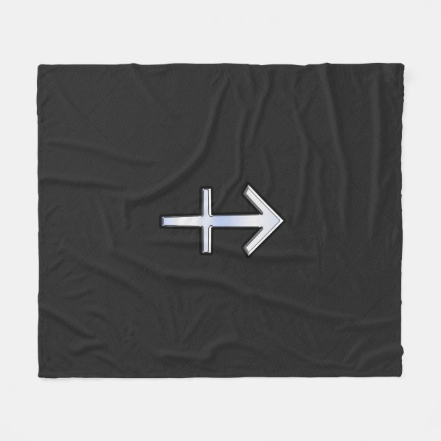 Modern Sagittarius Zodiac Sign on Snake Skin Fleece Blanket (Front (Horizontal))