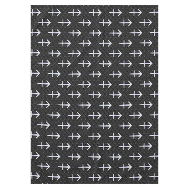 Modern Sagittarius Zodiac Sign on Snake Skin Tablecloth (Front)