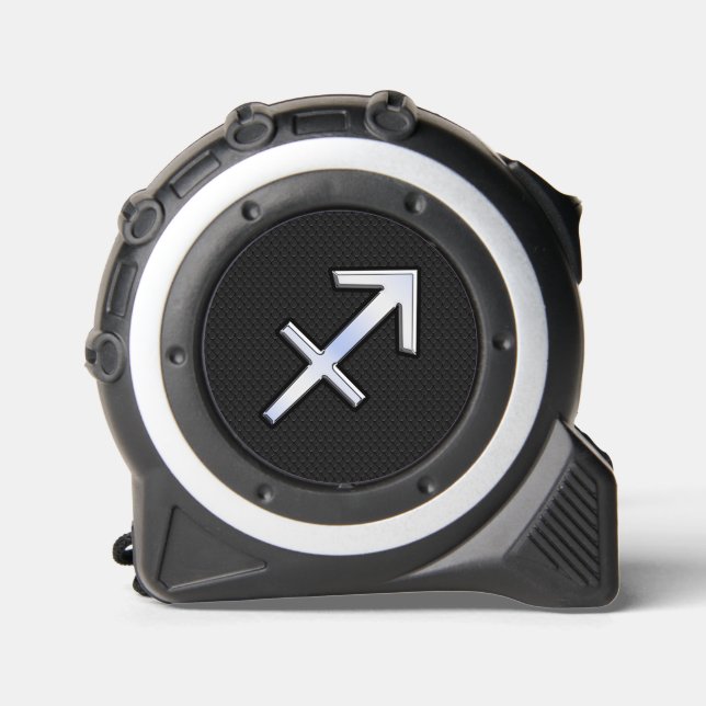 Modern Sagittarius Zodiac Sign on Snake Skin Tape Measure (Front)