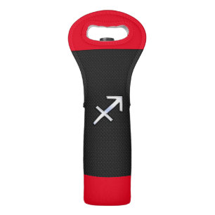 Modern Sagittarius Zodiac Sign on Snake Skin Wine Bag