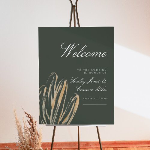 Modern Saguaro Cactus Wedding Welcome Sign