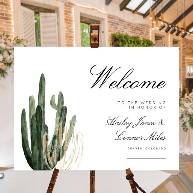 Modern Saguaro Cactus Wedding Welcome Sign (Creator Uploaded)