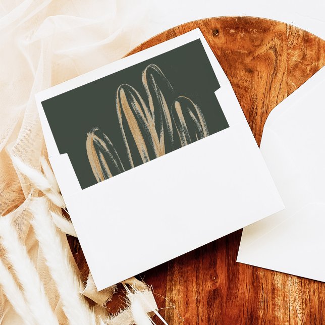 Modern Saguaro Gold Cactus Invitation Envelope Liner (Creator Uploaded)