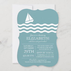 Modern Sailboat Nautical Baby Shower Invitation
