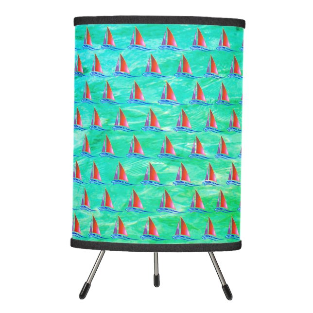 Modern Sailboat  Tripod Lamp (Front)