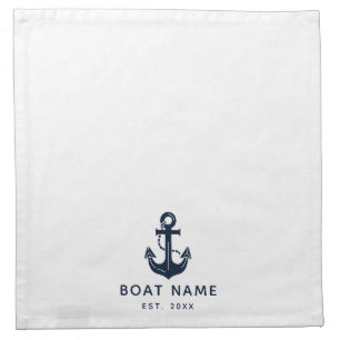 Modern Sailor Theme and Custom Boat Identity Cloth Napkin