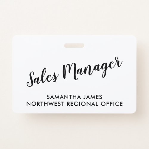 Modern Sales Manager ID Badge
