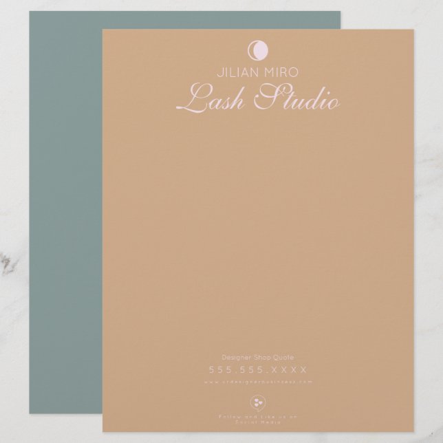 Modern Salon Beauty Eyelash Studio  Letterhead (Front/Back)