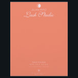 Modern Salon Beauty Eyelash Studio  Letterhead<br><div class="desc">Business Letterhead for salon owners</div>