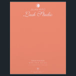 Modern Salon Beauty Eyelash Studio  Letterhead<br><div class="desc">Business Letterhead for salon owners</div>