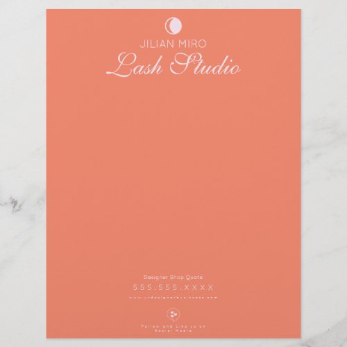 Modern Salon Beauty Eyelash Studio  Letterhead