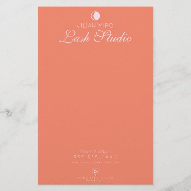 Modern Salon Beauty Eyelash Studio   Stationery (Front)