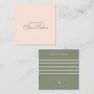 Modern Salon Beauty Studio Green Appointment Card