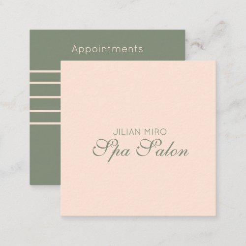 Modern Salon Beauty Studio Green Appointment Card