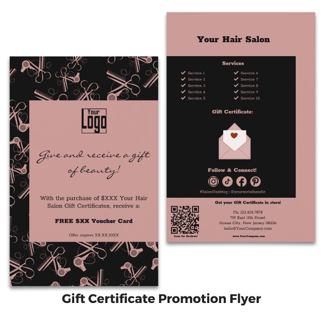 Modern Salon Gift Certificate Promotion Flyer (Modern Salon Gift Certificate Promotion Flyer)