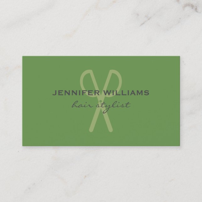 Modern Salon Hair Stylist Business Card (Front)