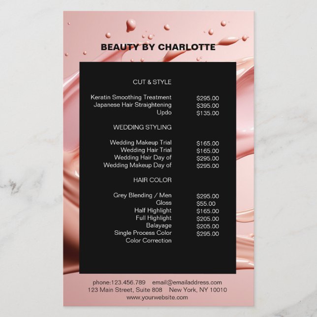 Modern, salon, makeup, beauty photo flyer (Front)