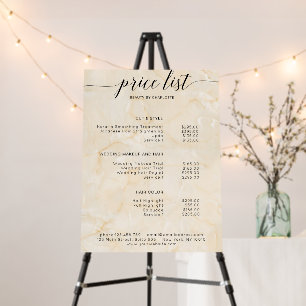Modern, salon, marble price list foam board