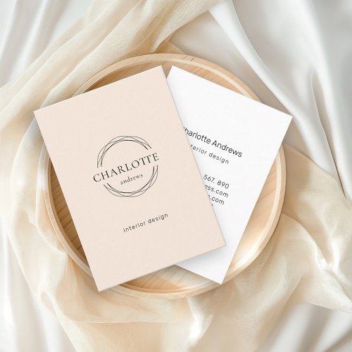 Modern salon minimal logo circle business card