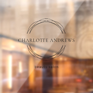 Modern, salon, minimal, logo circle window cling