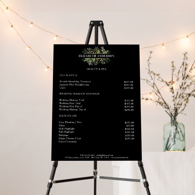 Modern Salon price list Foam Boards (In Situ (Stand))