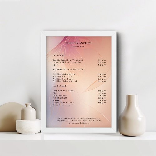 Modern  Salon Price List Poster