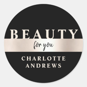 Modern Salon Rosegold  Classic Round Sticker
