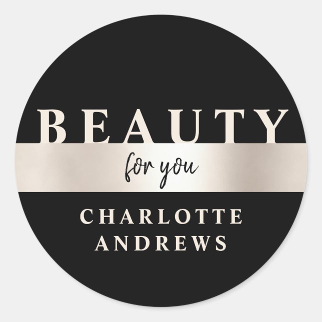 Modern Salon Rosegold  Classic Round Sticker (Front)