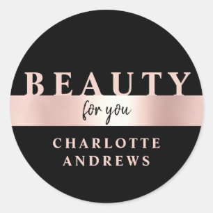 Modern Salon Rosegold Classic Round Sticker