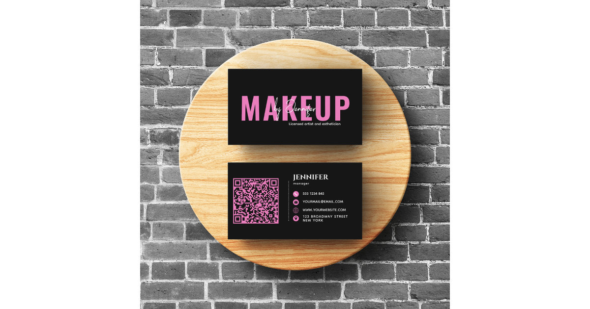 Modern Salon Spa Nails And Eyelash Black Pink Business Card Zazzle