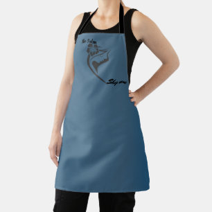 Modern Salon welcome Dark blue custom shop name Apron