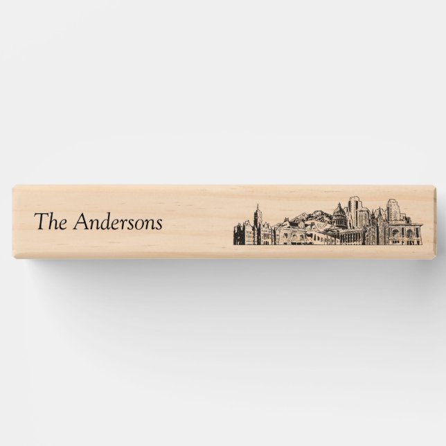 Modern Salt Lake City Wedding Guestbook Lawn Game Topple Tower (Front)