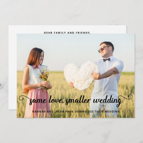 Modern Same Love Smaller Downsizing Wedding Announcement