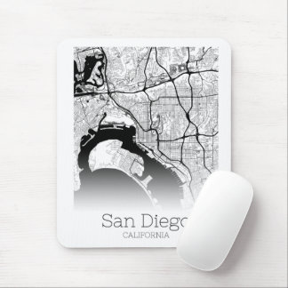 Modern San Diego City Map Mouse Pad