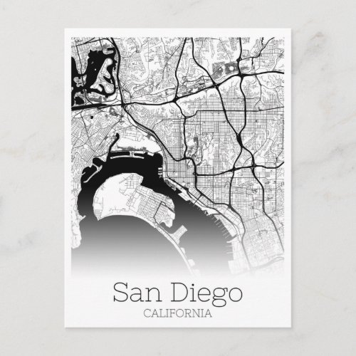 Modern San Diego City Map Postcard