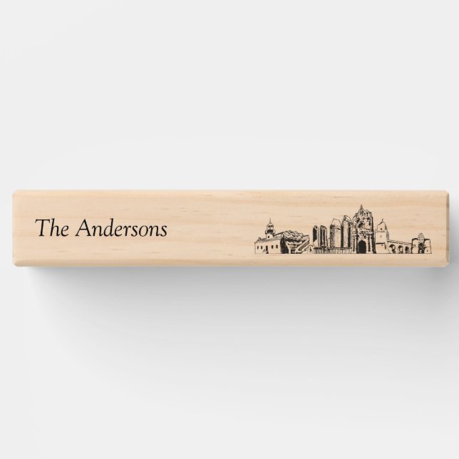 Modern San Diego Wedding Guestbook Lawn Game Topple Tower (Front)