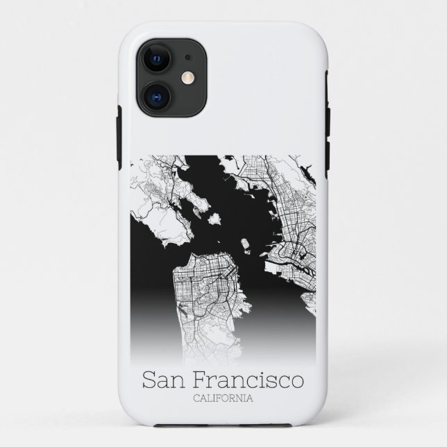 Modern San Francisco City Map Case-Mate iPhone Case (Back)