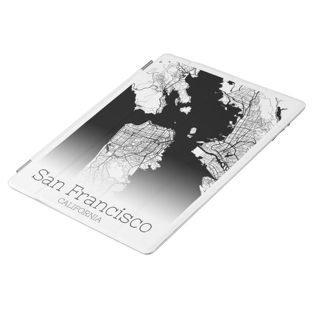 Modern San Francisco City Map iPad Smart Cover (Side)