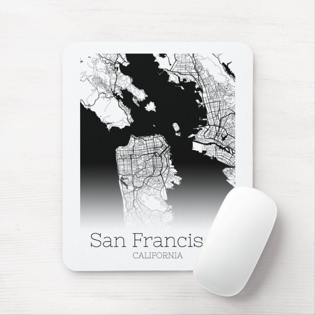 Modern San Francisco City Map Mouse Pad (With Mouse)