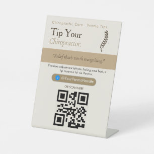 Modern Sand Tip Your staff qr code venmo pays Pedestal Sign