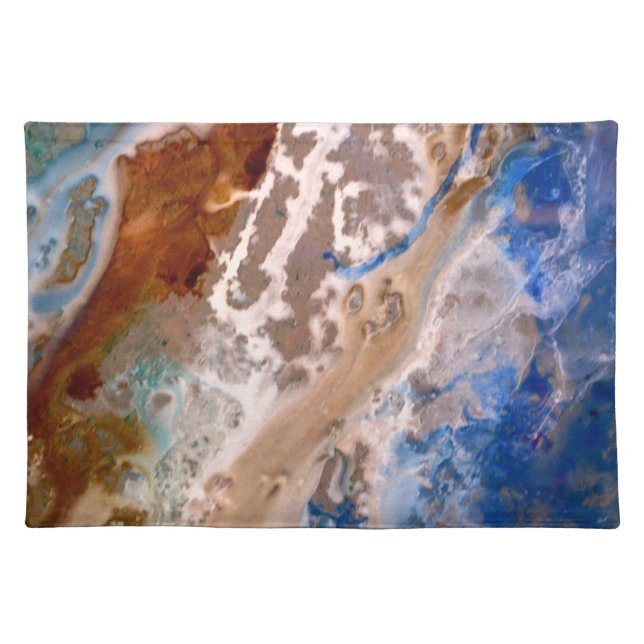 Modern sandy beach pattern water foam pattern  cloth placemat (Front)