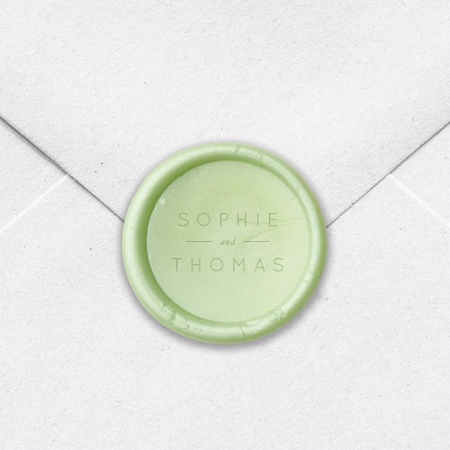 Modern Sans Serif and Serif Couple Name Wedding Wax Seal Sticker (Creator Uploaded)