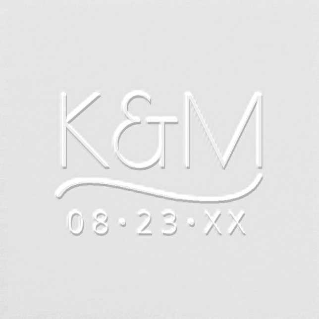 Modern Sans Serif and Swash Wedding Initials ID903 Embosser (Design)