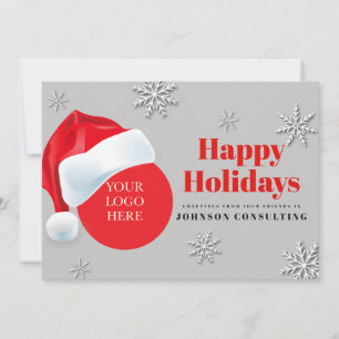 Modern Santa and Snowflakes Holiday Greetings