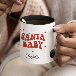 Modern SANTA BABY Christmas Gift Mug<br><div class="desc">Modern fun personalized 'SANTA BABY' Christmas Gift Mug!</div>