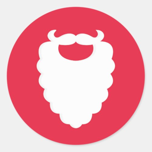 Modern Santa Beard Christmas Classic Round Sticker