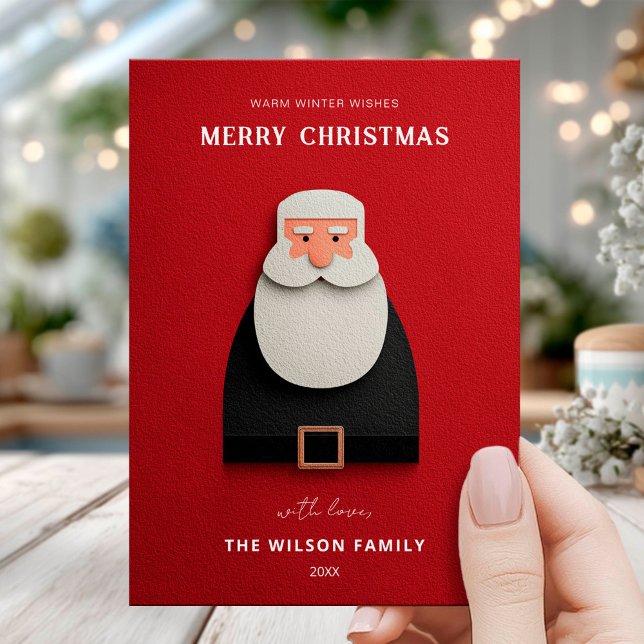 Modern Santa Christmas Greeting Invitation (Creator Uploaded)