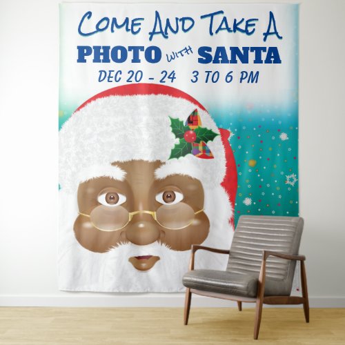 Modern Santa Christmas Holiday Photo Backdrop