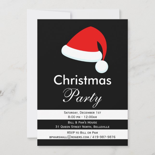 Modern Santa Christmas Party Invitation (Front)