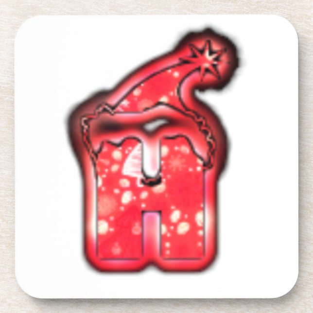 Modern Santa Hat Collection. Beverage Coaster (Front)